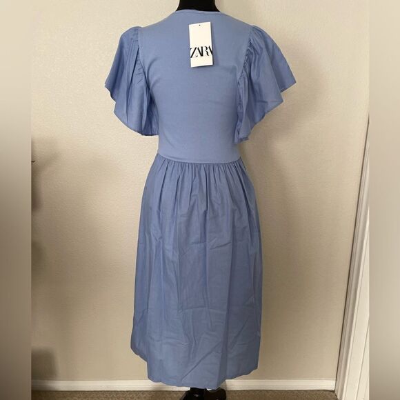 NWT Zara Ruffled Sleeve Dress - Picture 8 of 12